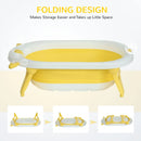 Yellow Foldable Baby Bathtub Set with Thermostatic Water Plug