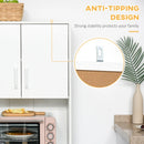 White Modern Kitchen Storage Cabinet with Drawers and Countertop