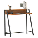 Compact Walnut Writing Desk with Storage Shelf - 84L x 45W cm