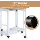 3 Piece Wooden Kitchen Cart Set with Folding Bar Table, Stools, and Storage