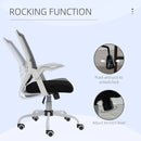Black Mesh Office Chair with Flip-up Armrests and Lumbar Support