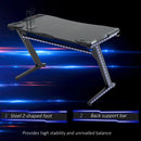 Carbon Fibre Gaming Desk, Black, Gamer Workstation with Storage