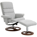Grey Swivel Recliner Chair with Ottoman Set