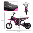 Pink Electric Motorbike with Music & Horn, 12" Tyres, 16km/h Speed