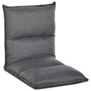 Grey Padded Floor Chair with 5 Adjustable Positions, Foldable Gaming Seat - 45cm x 55cm x 67cm