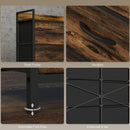 Rustic Brown Wood Effect 6-Drawer Fabric Chest