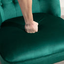 Green Velvet Wingback Accent Chair with Wooden Legs