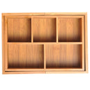 Bamboo Drawer Organiser Tray Divider, Adjustable 24.6-41cm, Natural Color