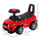 Red Toddler Ride-On Car with Horn and Storage