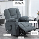 Grey Fabric Lift Recliner Chair for Elderly with Remote Control and Storage