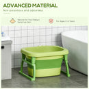 Foldable Green Baby Bathtub Set with Stool