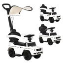 White 3-in-1 Kids Ride-On Push Car with Horn and Steering Wheel