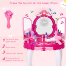 Fuchsia Kids Vanity Dressing Table Set with Lights and Music