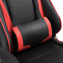 Red Black High-Back Gaming Chair with Footrest