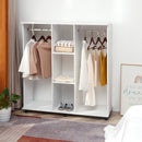 Double Mobile Wardrobe Organizer with 6 Wheels - White