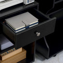 Black Mobile Printer Stand with CPU Stand and Drawer