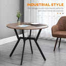 Brown Dining Table with Black Legs - 90 x 76 cm, Anti-slip Foot Pads