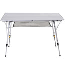 Portable 4FT Folding Aluminium Picnic Table - Mesh Layer, Carrying Bag - Blue