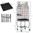 Pet Bird Cage with Wheels and Perch - 1.53m Height