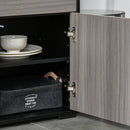 Modern 2-Drawer Side Cabinet in Light Grey and Black