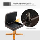 Brown Swivel Recliner Armchair with Ottoman and Storage Footstool