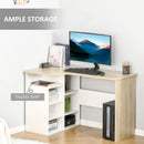 Modern L-Shaped Computer Desk with Storage Shelf