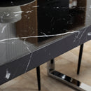 Black Marble Effect Dining Table for 6-8 People - 160 cm