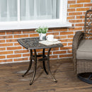 Bronze Tone Outdoor Patio Coffee Table with Umbrella Hole, 54 x 54cm