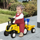 Yellow Toddler Ride-On Tractor with Horn and Storage