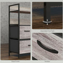 Grey Wood Effect 5-Drawer Rustic Fabric Chest