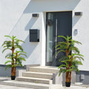 Set of 2 Tropical Palm Artificial Plants in Green Pots, 150cm
