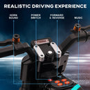 Black Kids Electric Motorbike with Siren, Horn, Headlights, Music & Training Wheels - Ages 3-5