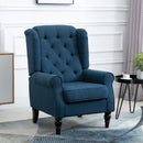 Blue Retro Wingback Accent Chair for Living Room and Bedroom