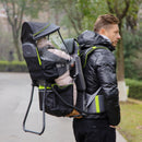Black Baby Hiking Backpack Carrier with Hip Seat & Rain Cover