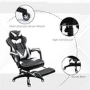 White Gaming Chair with Lumbar Support, Footrest, and Headrest