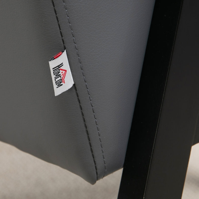 Grey Retro-Style Faux Leather Accent Chair
