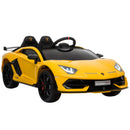12V Yellow Kids Electric Ride-On Racing Car Toy with Remote Control