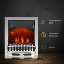 Black Electric Fireplace with LED Lighting and Remote Control