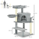 Grey 100cm Cat Tree Tower with Scratching Post
