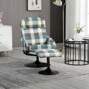 Multicolour Swivel Recliner Chair with Adjustable Backrest and Footstool