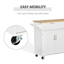 White Kitchen Island Cart with Storage Drawers and Cabinets