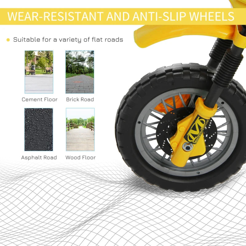 Yellow Kids Electric Motorcycle Ride-On Toy