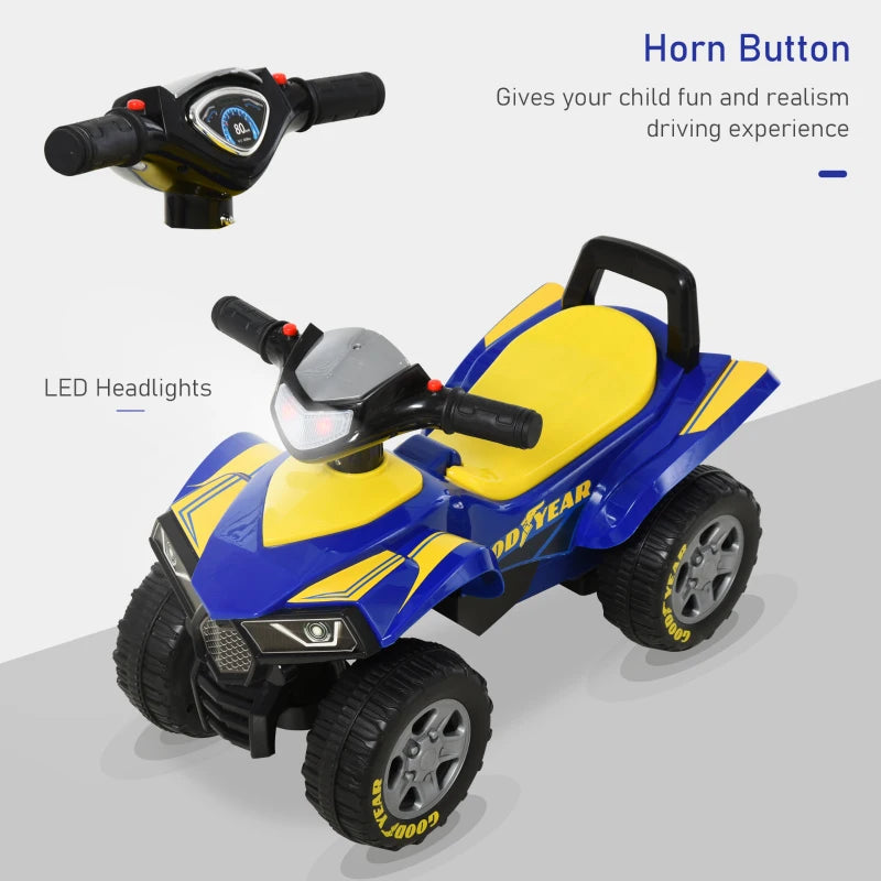 Yellow and Blue Toddler Sound Quad Bike Walker