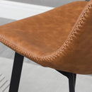 Brown Upholstered Industrial Bar Stools Set of 2