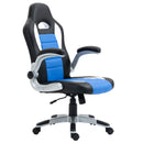 Blue Gaming Swivel Chair with Flip-up Armrest and Adjustable Height