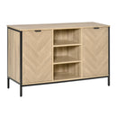 Oak Tone 2-Door Sideboard Storage Cabinet with Adjustable Shelves