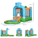 Multicoloured Elephant Water Park & Bouncy Castle for Kids 3-8