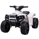 White Kids Electric Ride-On ATV Toy with Headlights & Horn for Toddlers 18-36 Months
