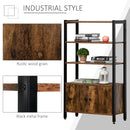Rustic Brown 3-Tier Industrial Storage Cabinet with Doors