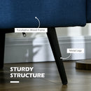 Blue Upholstered 2 Seater Loveseat Sofa with Back Cushions and Pillows